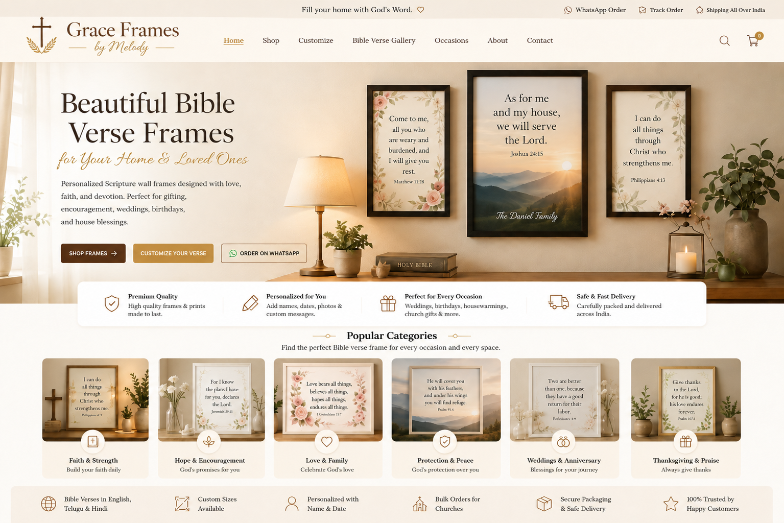 Grace Frames website preview